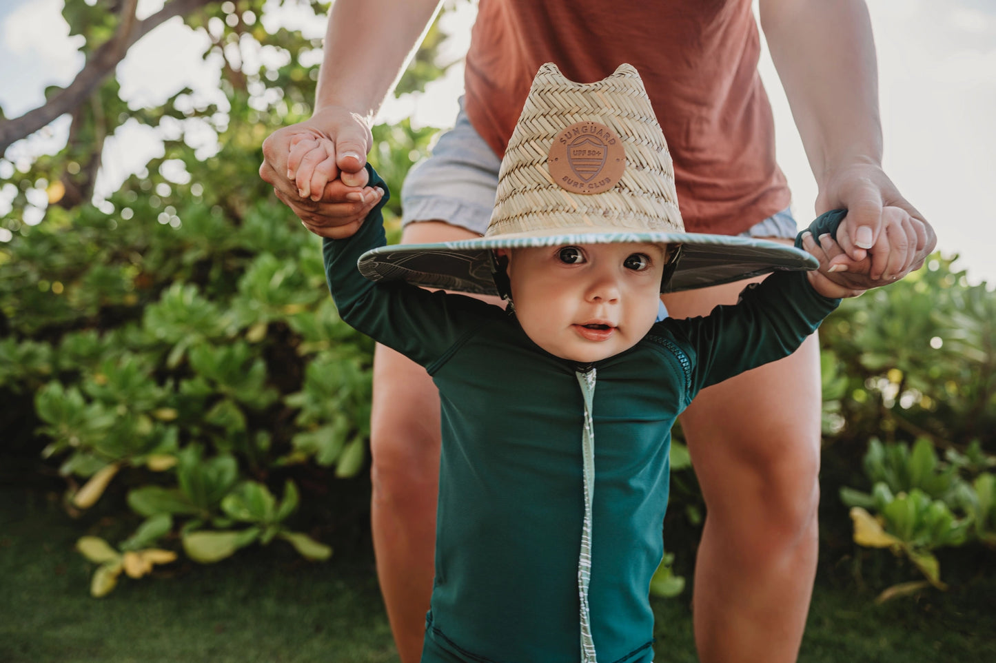 Little Straw Lifeguard Hat - Banana Leaves