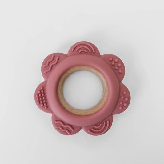 Garden Party Teether - Silicone & Beechwood Flower