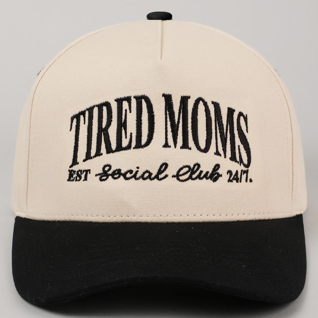Tired Moms Social Club Embroidery Cap - Black
