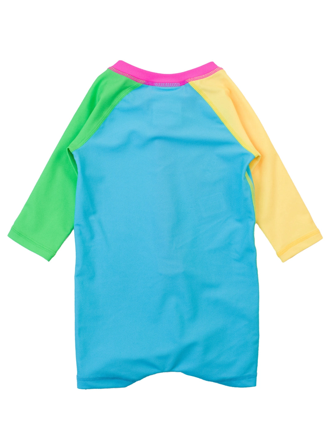 Baby Boys Neon Color Block Long Sleeve One Piece Rash Guard