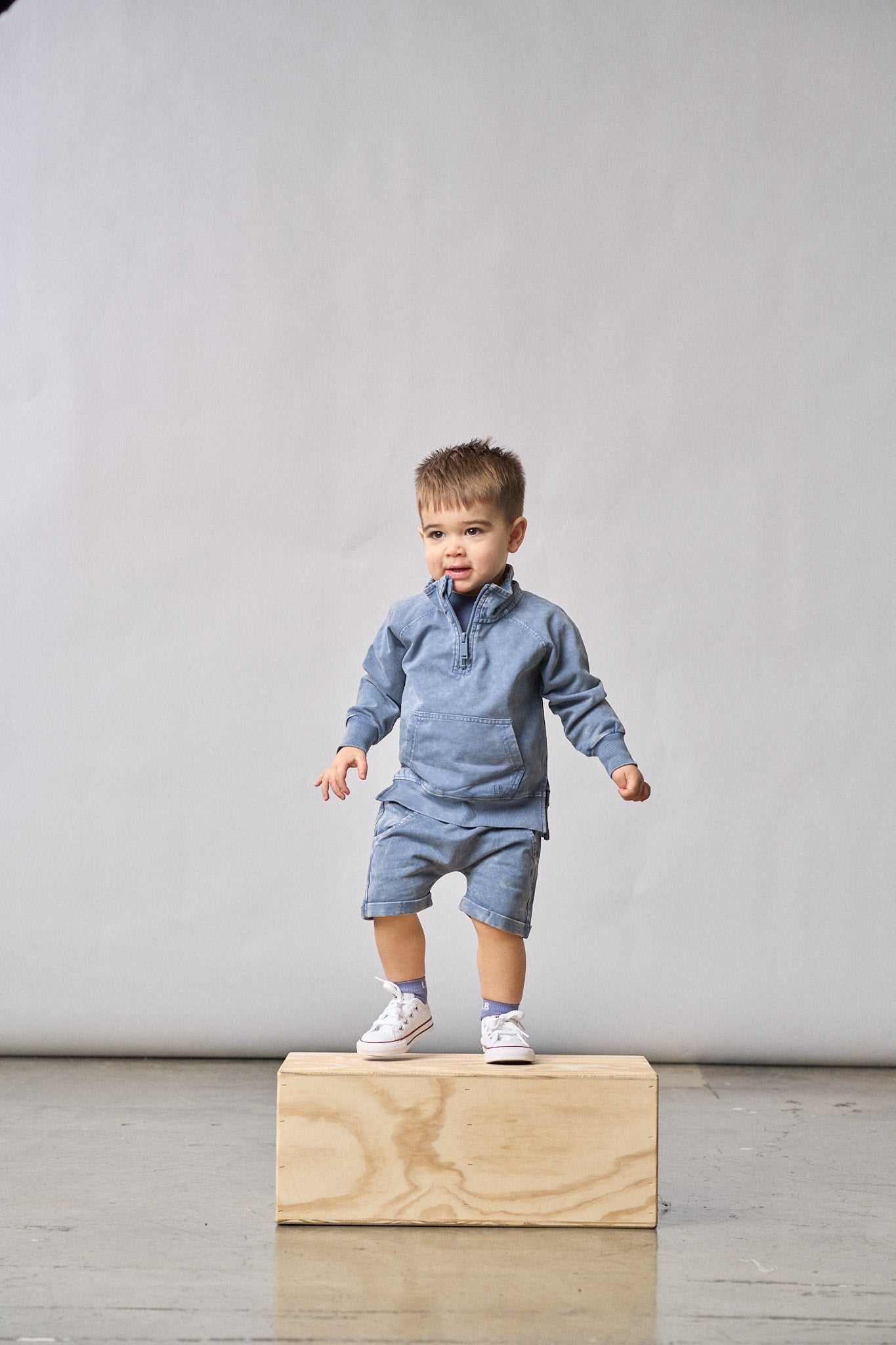 Quarter Zip Pullover - Navy Wash