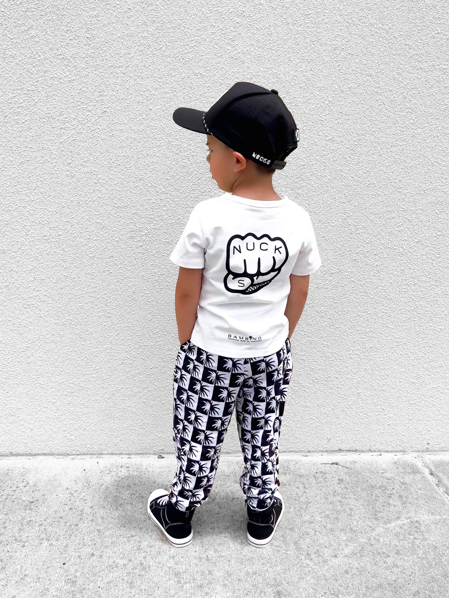 Checkered Palm Two-Piece Bamboo Set
