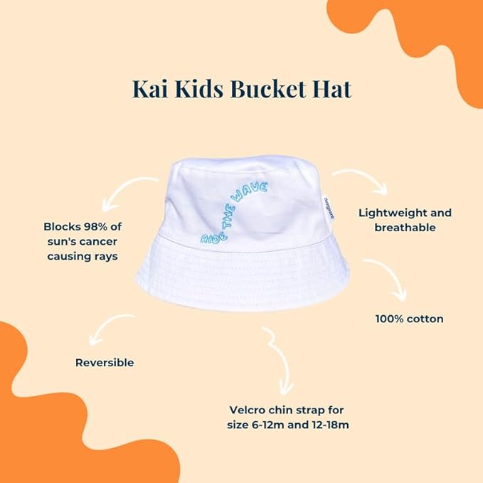 Kai Bucket Hat - White Wave