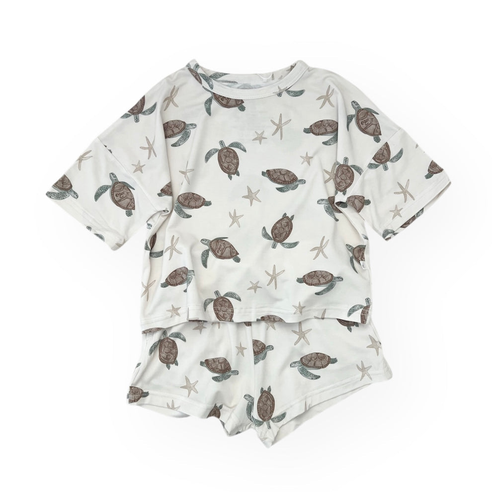 Sea Turtle Bamboo Boxy Tee & Short Set