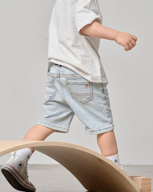 Straight Denim Shorts- Light Wash