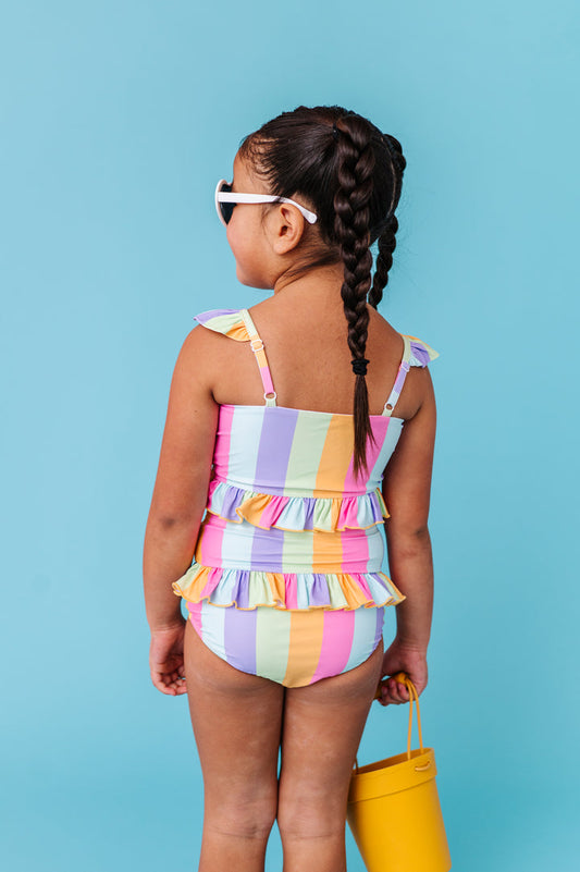 Sherbert Stripes Button Front 2-Piece Suit