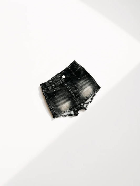 SALE - Faded Black Denim Shorts