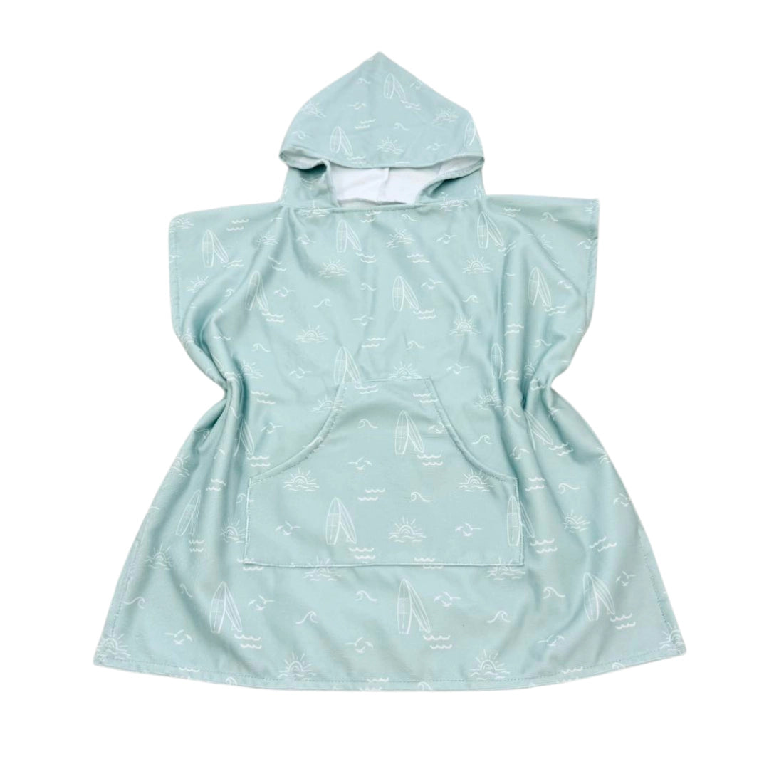 Sage Surfer Toddler & Kids Hooded Towel Poncho