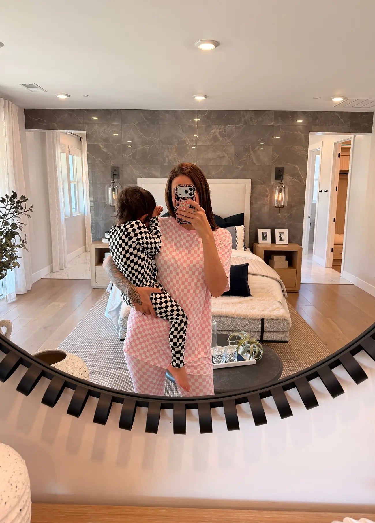 Black Classic Checkered Bamboo Jammies