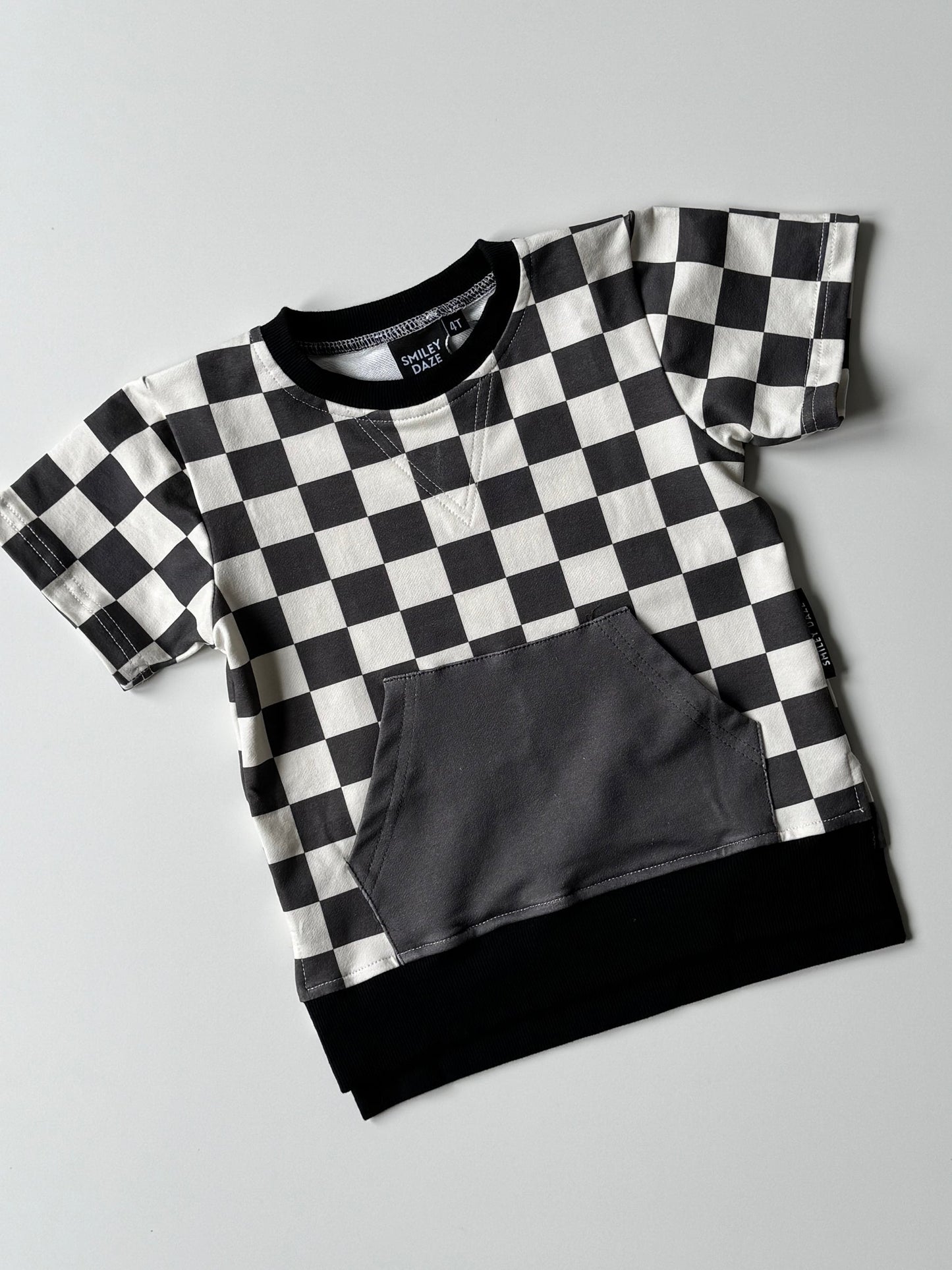 Checkered Color Block Top