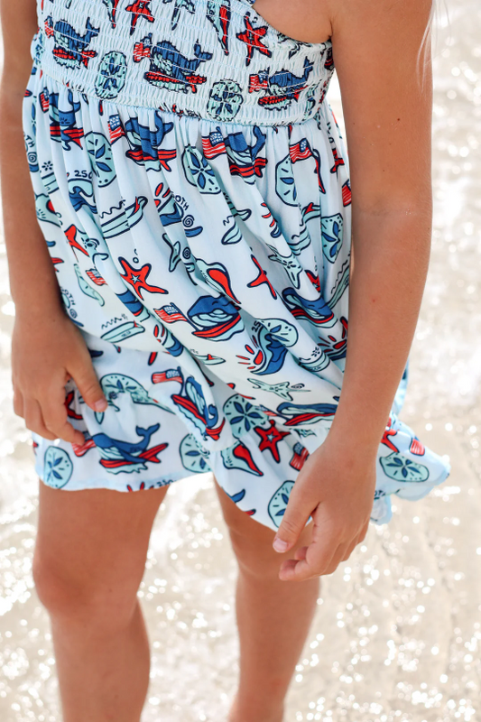 Coastal Americana Smocked Dress