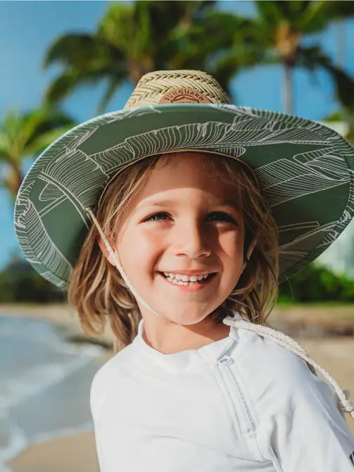 Little Straw Lifeguard Hat - Banana Leaves