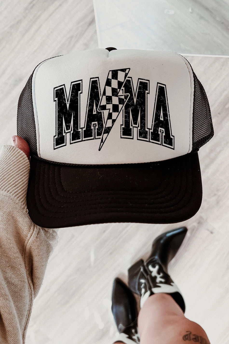 Mama Lightening Bolt Trucker Cap