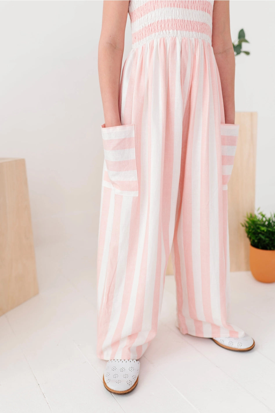 Pink Coastal Stripe Romper