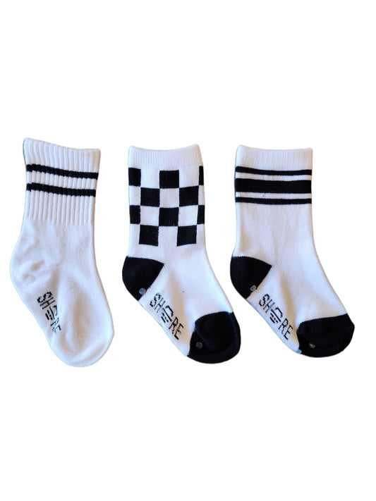 White/Black Socks 3pk