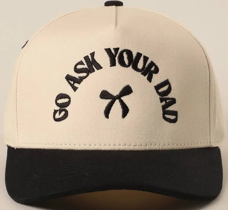 Go Ask Your Dad Two-Tone Trucker Hat- Black