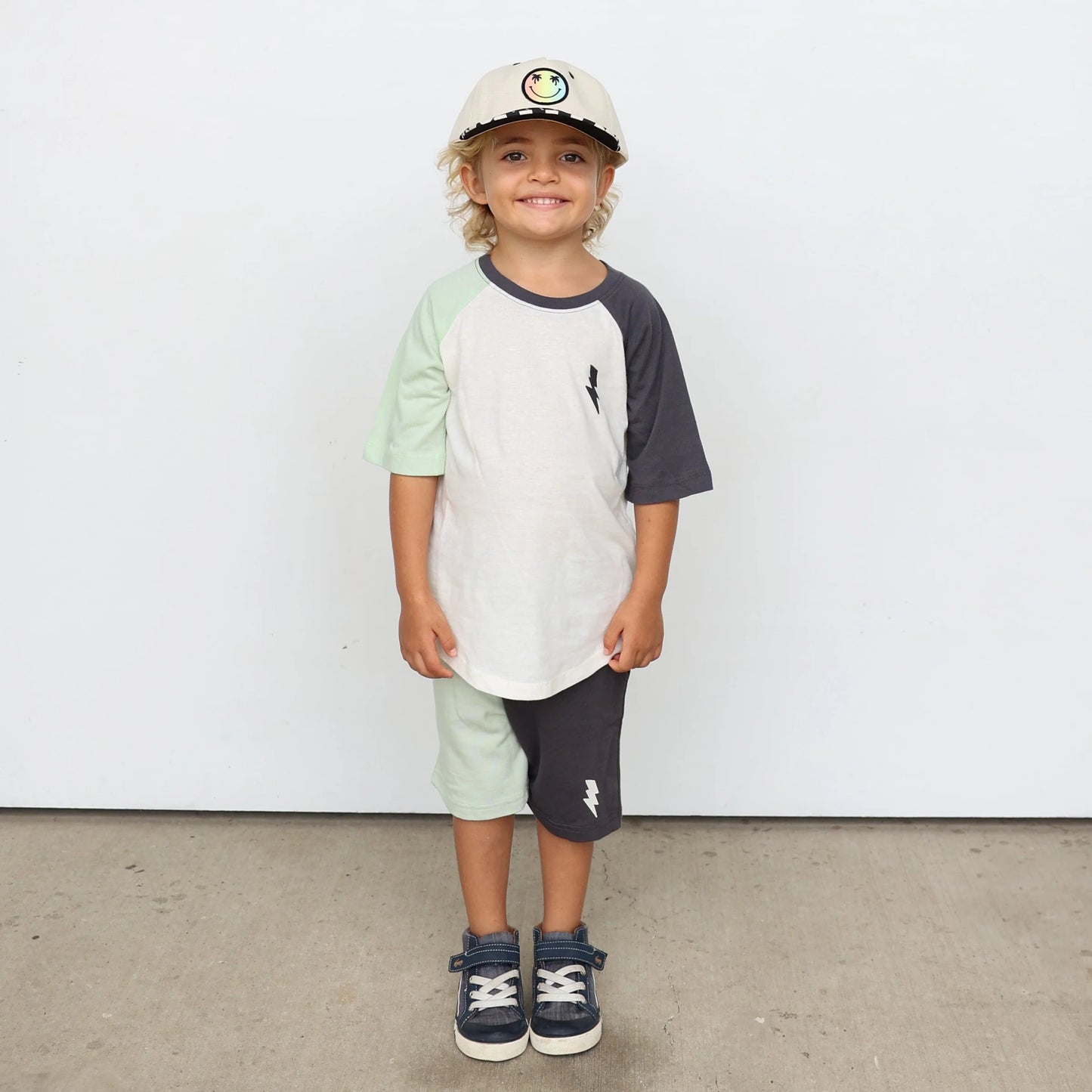 Bolt Color Block Raglan Tee - Seafoam
