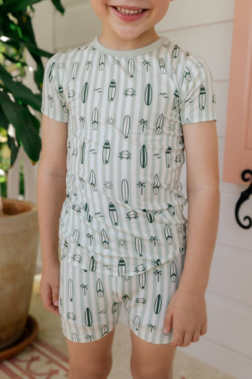 Green Surf’s Up Two-Piece Short Set