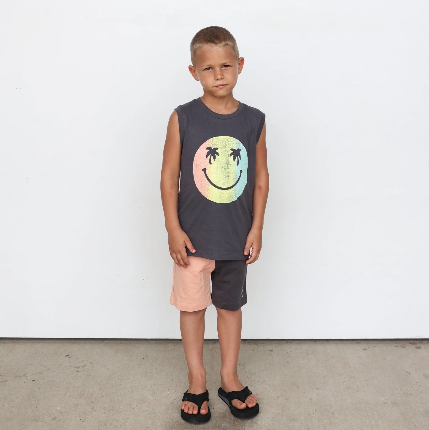 Bolt Color Block Shorts - Coral