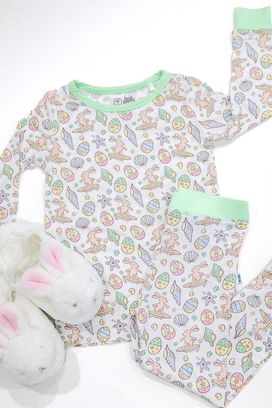 Surfing Bunnies Easter Two Piece Pajamas