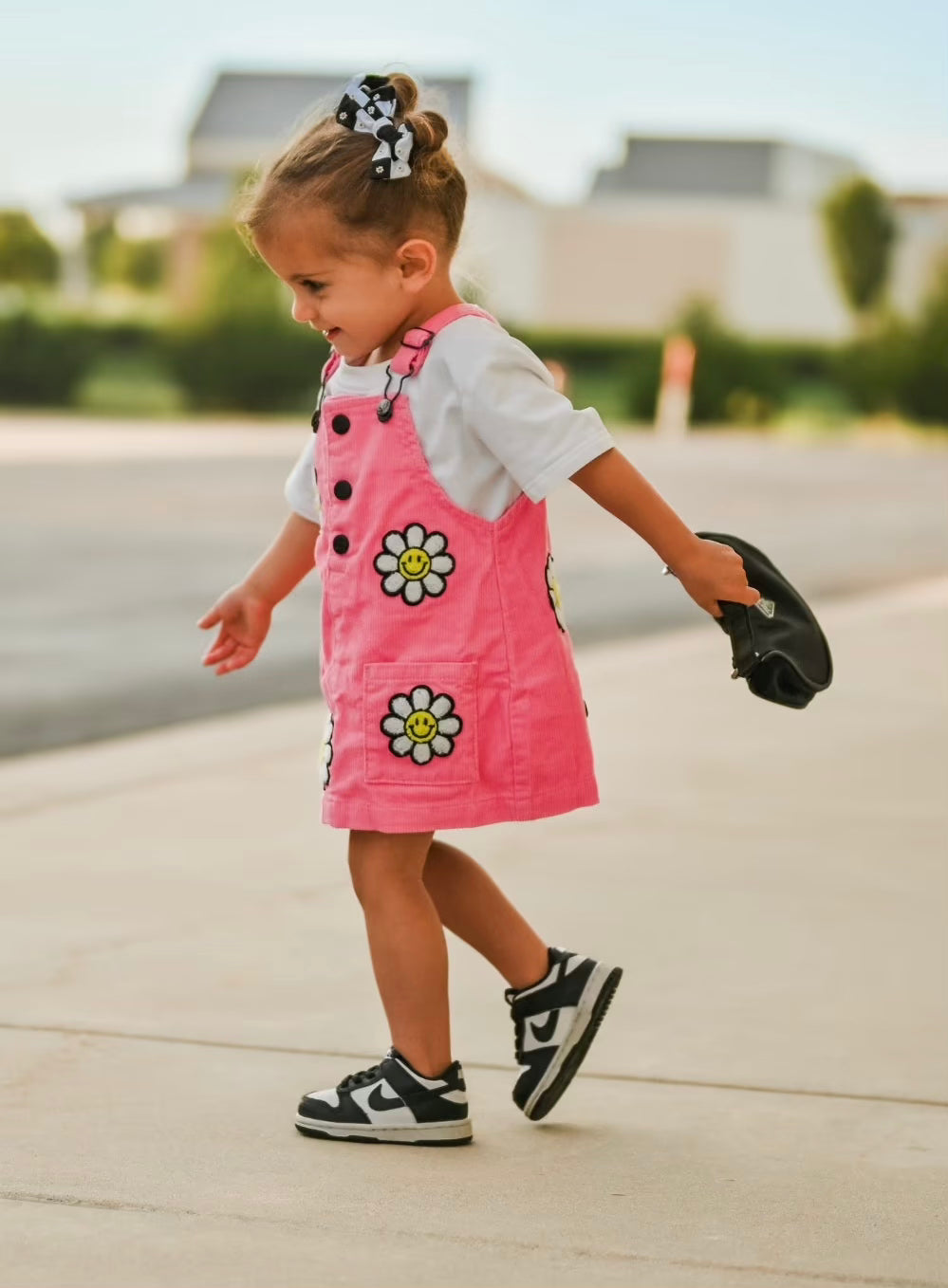 Little Bloomer Pink Corduroy Dress