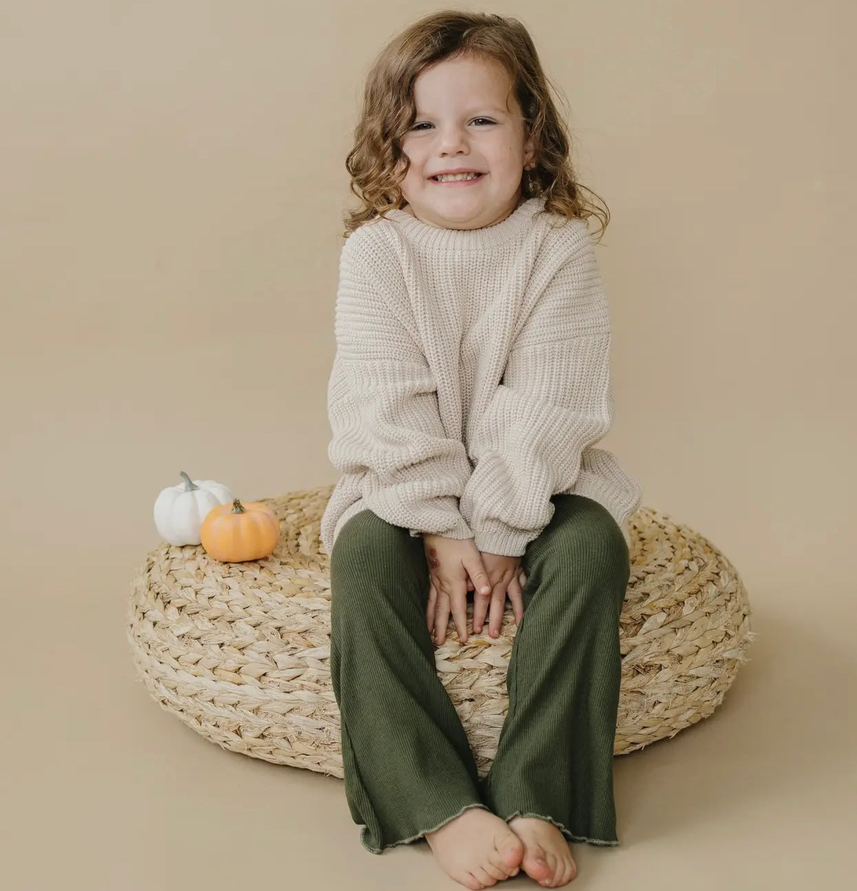 Ribbed Bamboo Flares - Dark Green