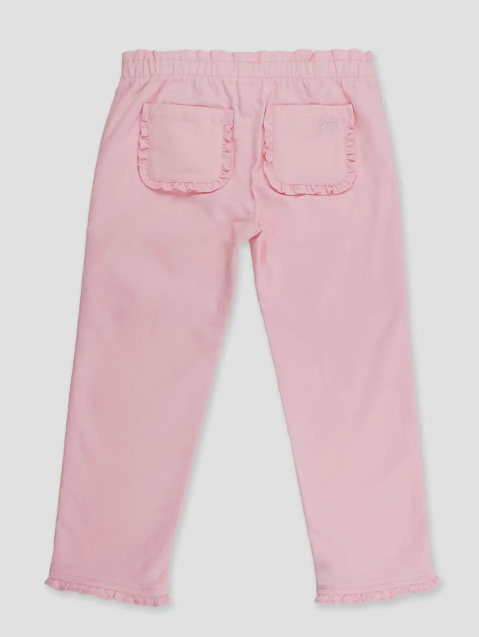 Girls Pink Ruffle Straight Jeans