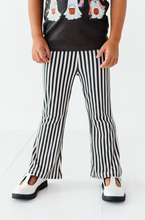 Vertical Black + White Stripe Rib Flares