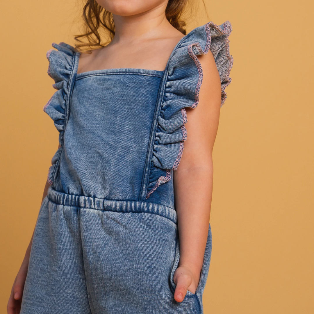 The Luna Romper - Blue Denim