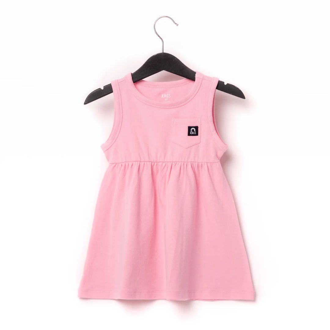Essentials Tank with Chest Pocket Dress - Light Pink