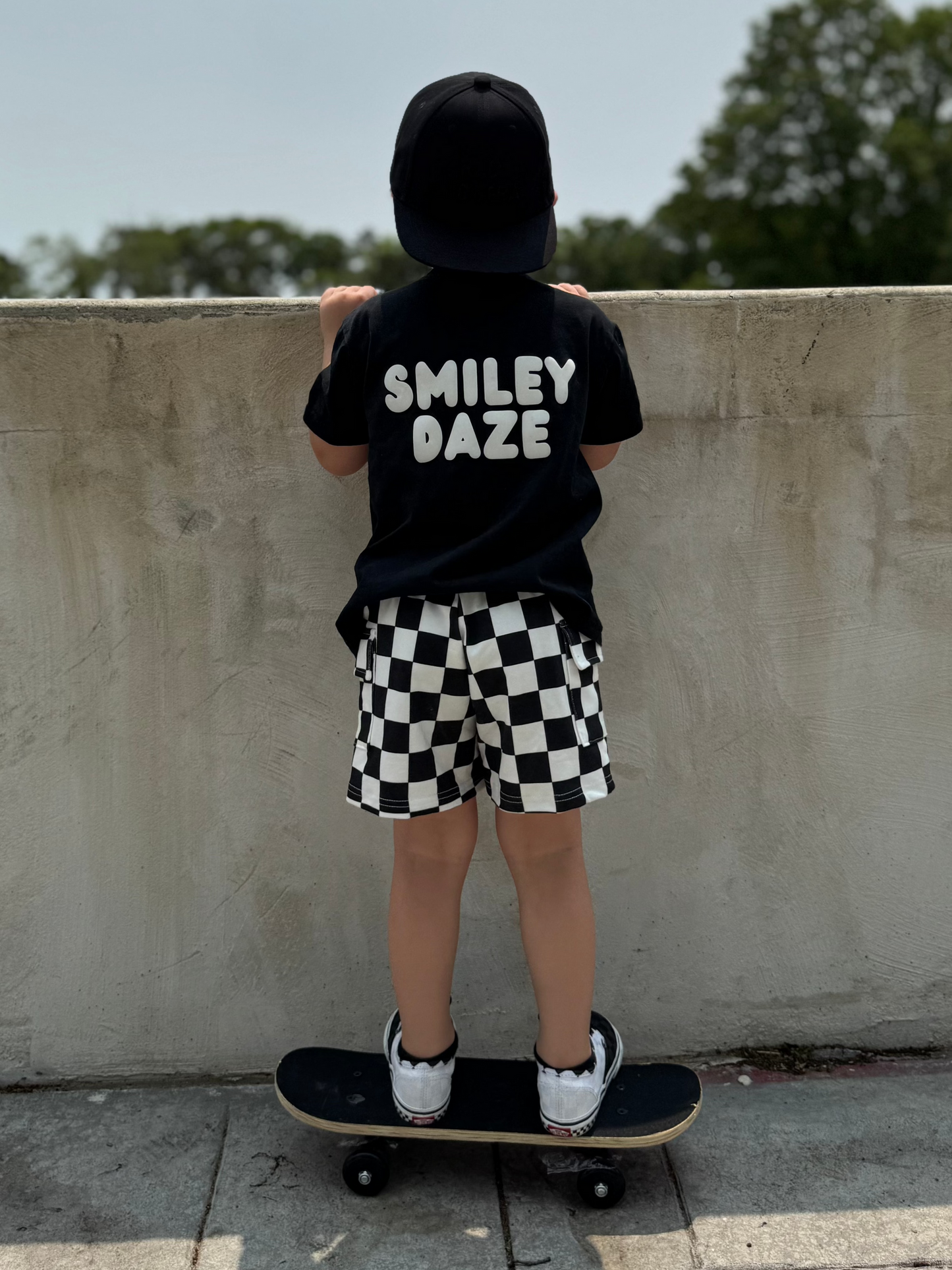 Checkered Cargo Shorts