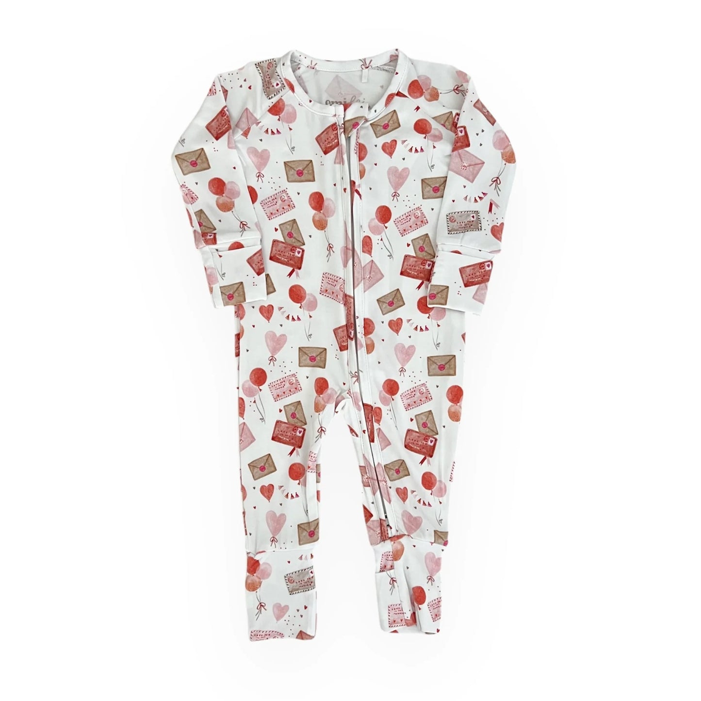 Valentine's Day Bamboo Convertible Baby Romper Pajama