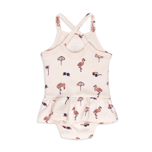Tropic-Pals Flamingo Skirted X-Back Bodysuit