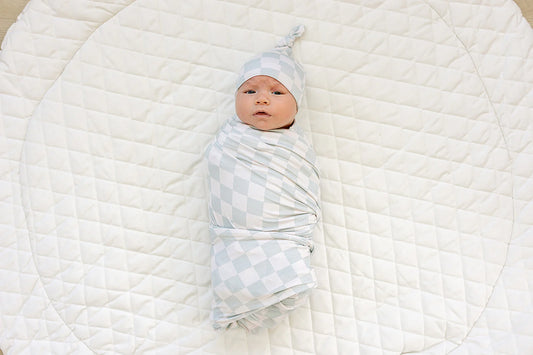 Swaddle Set - Ocean Checker