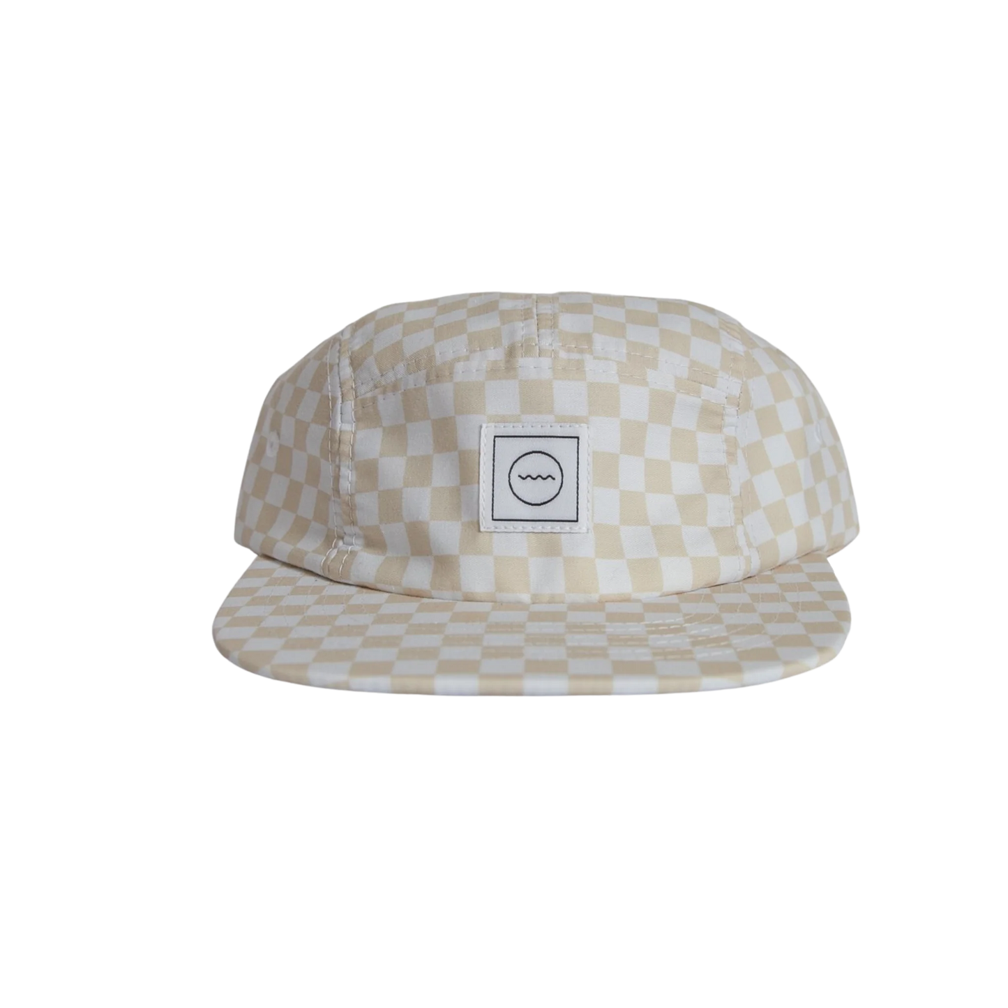 Cream Check Cotton 5-Panel Hat