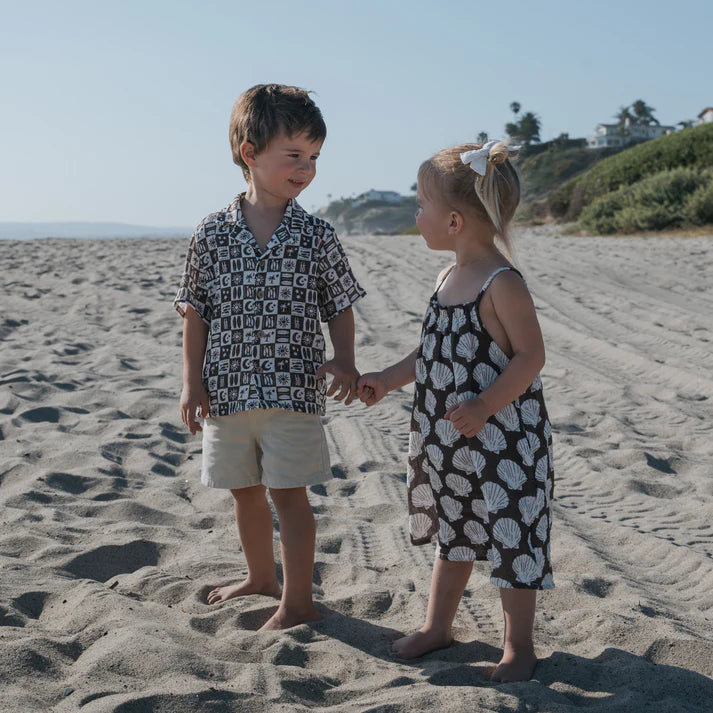 Short Sleeve Muslin Button Up | Summer Check