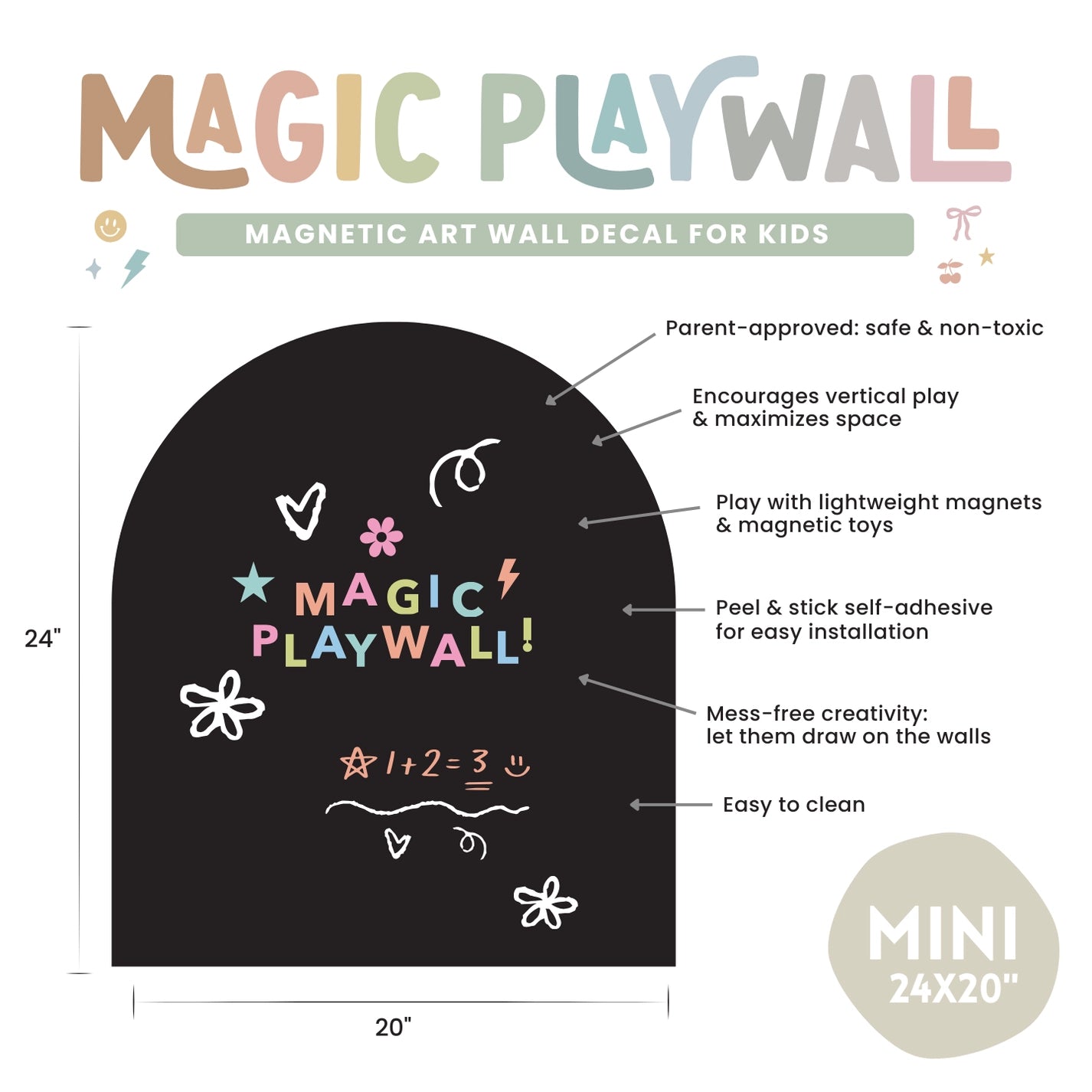 Magic Playwall Mini - Arch Magnetic Art Wall Decal For Small Spaces
