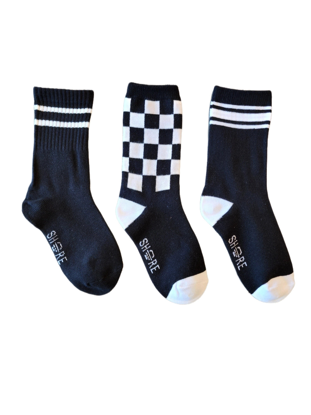 Black/White Socks 3pk