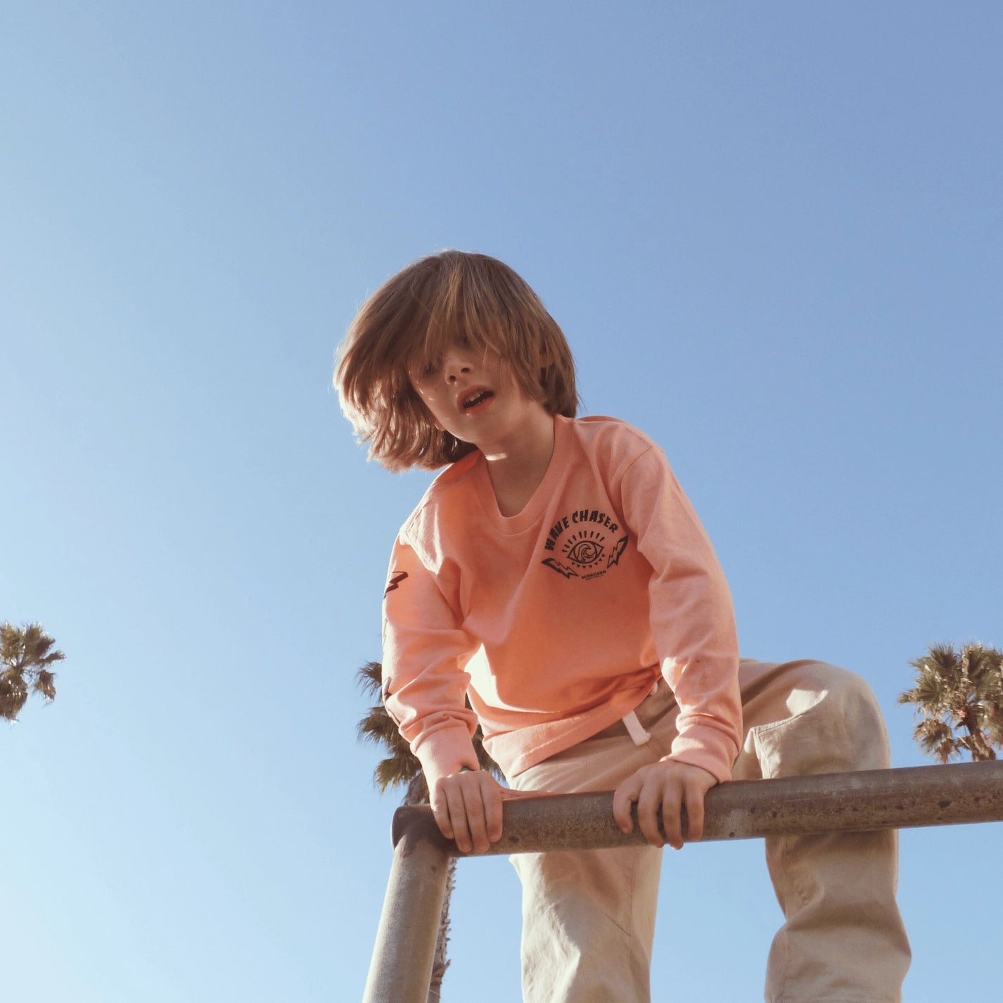 Wave Chaser Long Sleeve Tee - Orange Sherbet