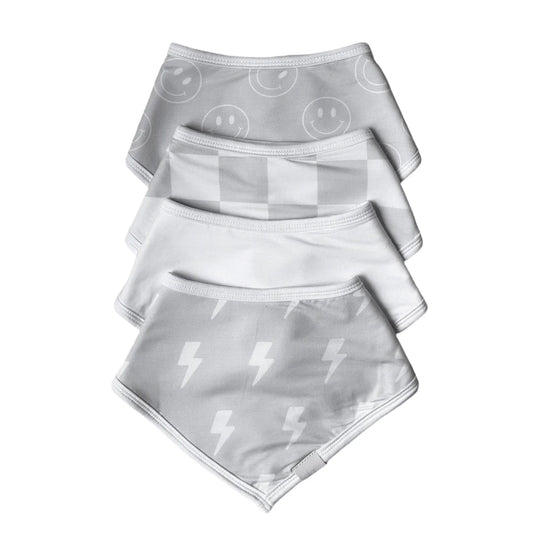 Bamboo Bandana Bibs 4 Pack - Rebel Grey