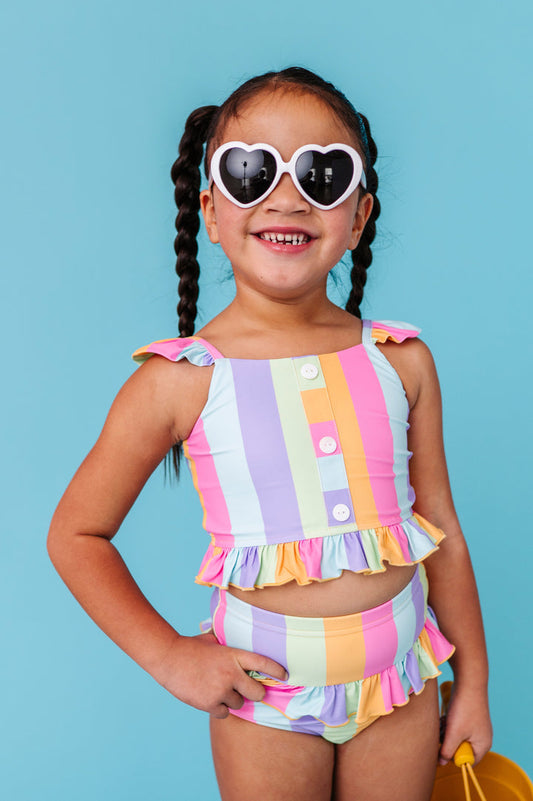 Sherbert Stripes Button Front 2-Piece Suit