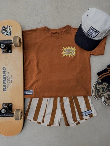 Brown Stripe Short