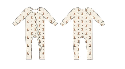 Skater Easter Bunny Bamboo Pajama Romper