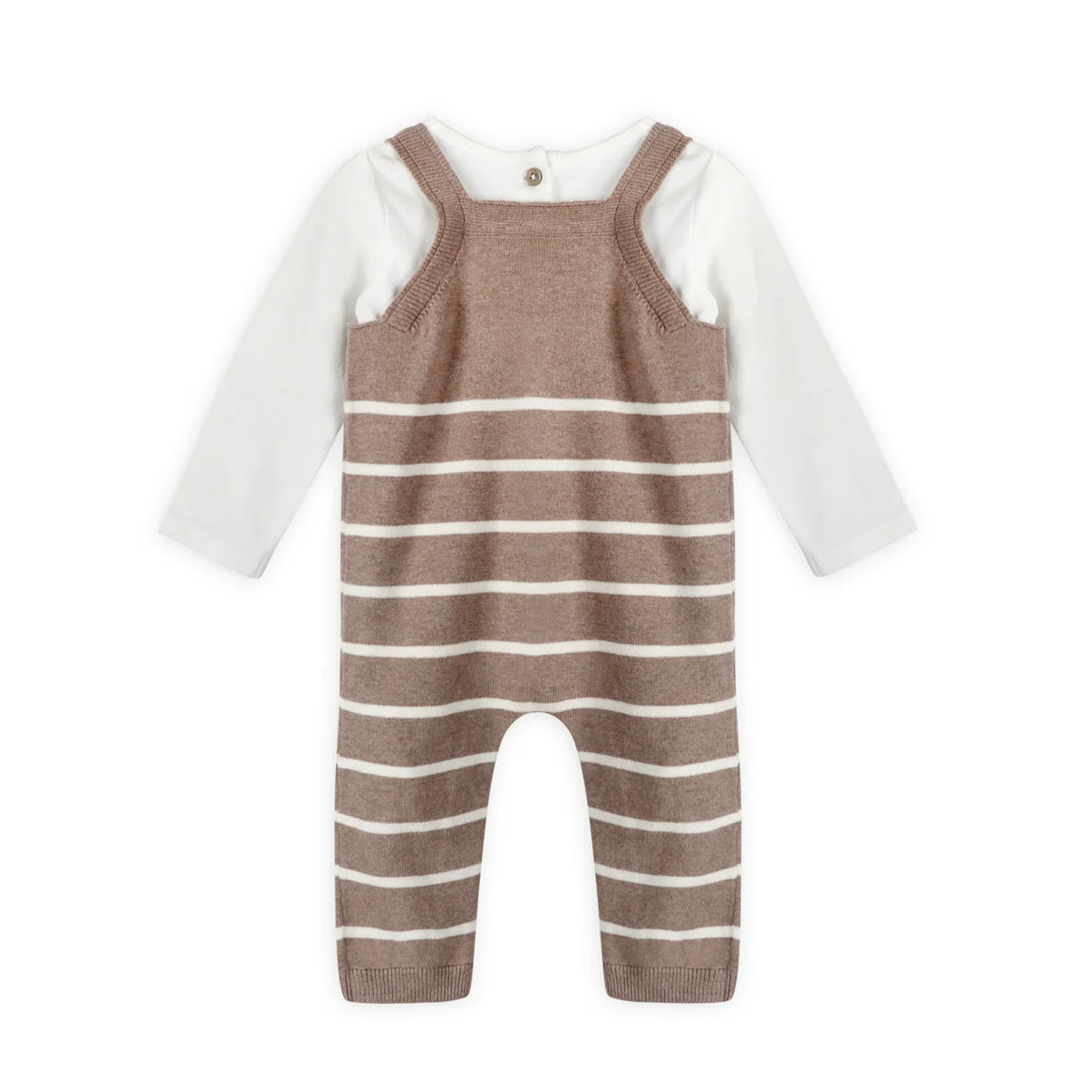 Camper Van Embroidered Organic Cotton Baby Knit Overalls