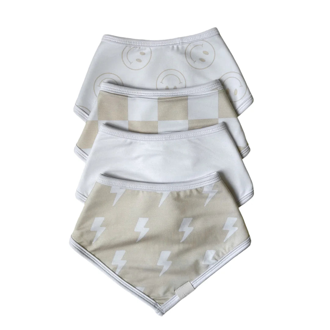 Bamboo Bandana Bibs 4 Pack - Rebel Beige