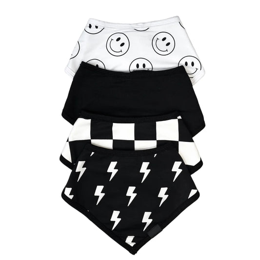Bamboo Bandana Bibs 4 Pack - Rebel Black