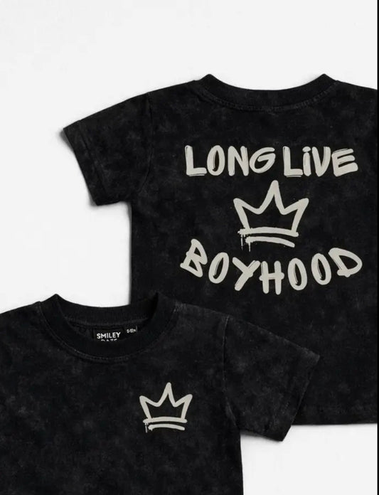 Long Live Boyhood Acid Wash Tee