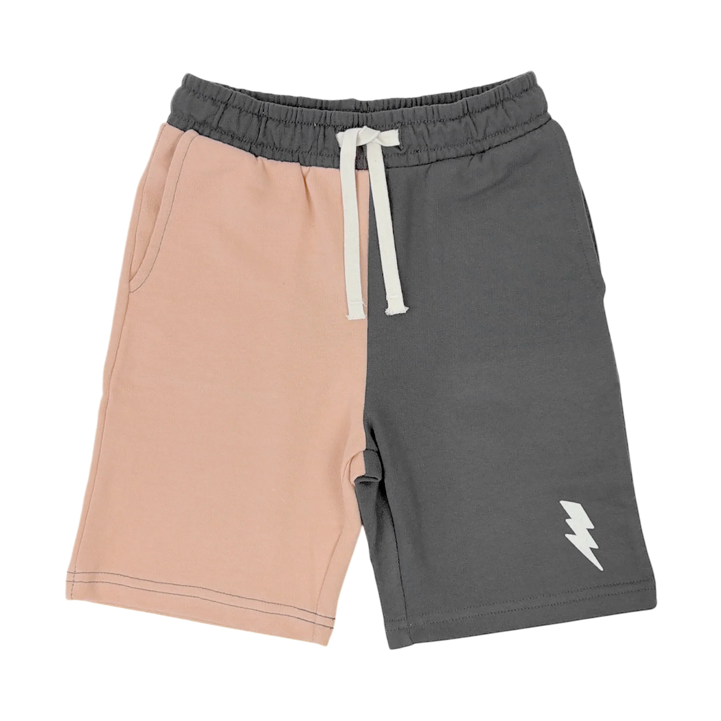 Bolt Color Block Shorts - Coral
