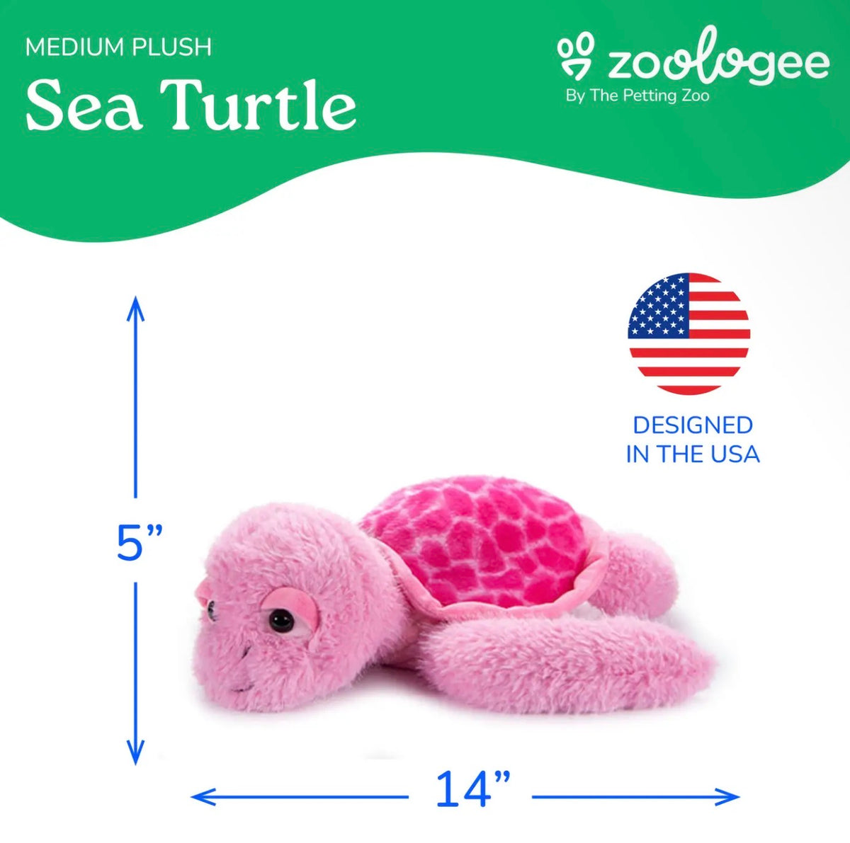 Fuzzlez Sea Turtle Pink 12”