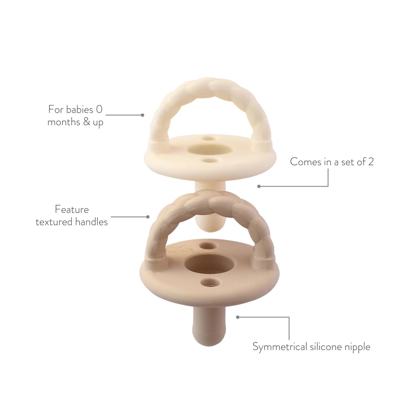 Sweetie Soother Pacifier 3 Pack - Coffee & Cream
